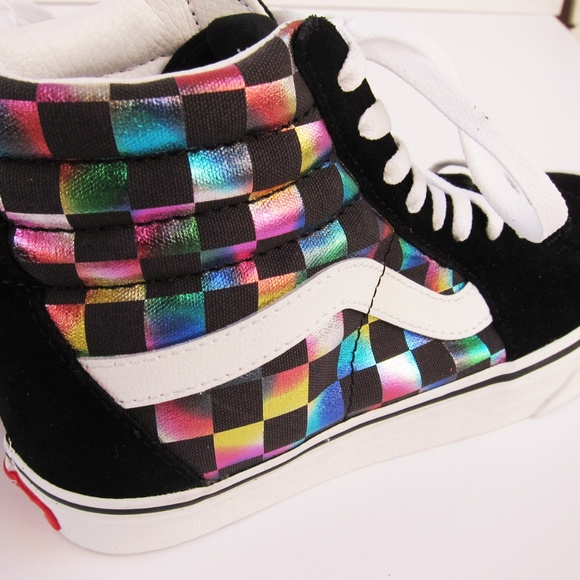 iridescent checkerboard vans